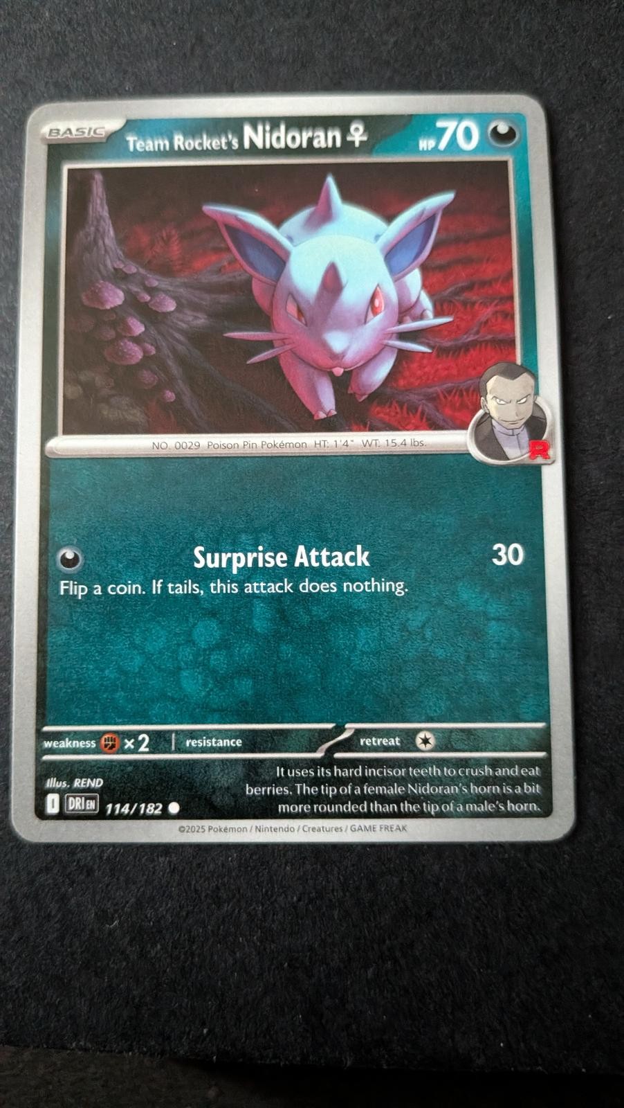 View 2 of Team Rocket's NidoranF 114/182 Common Destined Rivals Pokemon Near Mint