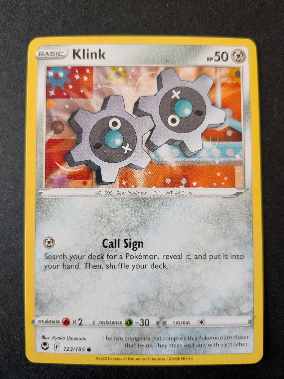 Klink 123/195 Common Silver Tempest Pokemon Lightly Played