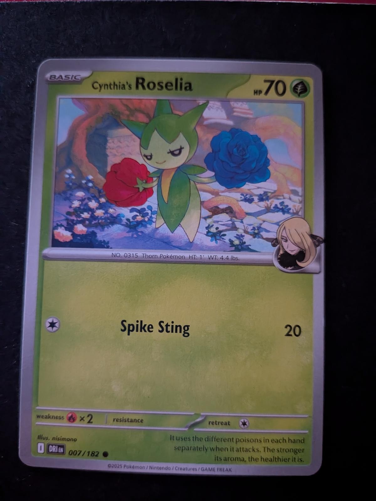 Cynthia's Roselia 007/182 Common Destined Rivals Pokemon Near Mint