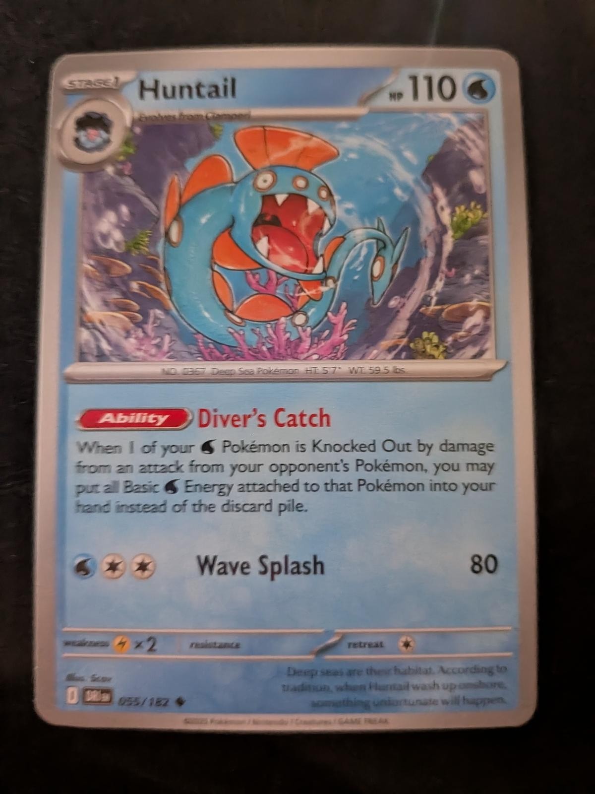 Huntail 055/182 Uncommon Destined Rivals Pokemon Near Mint