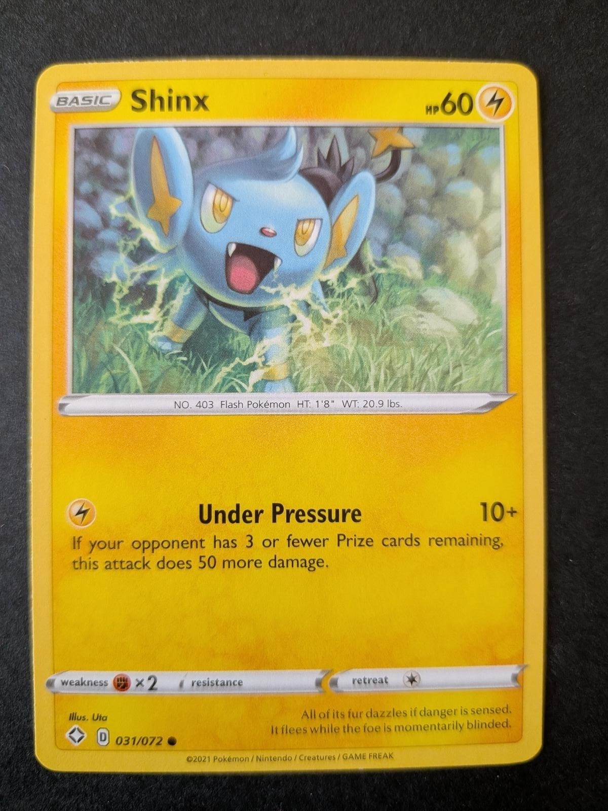 Shinx 031/072 Common Shining Fates Pokemon Lightly Played