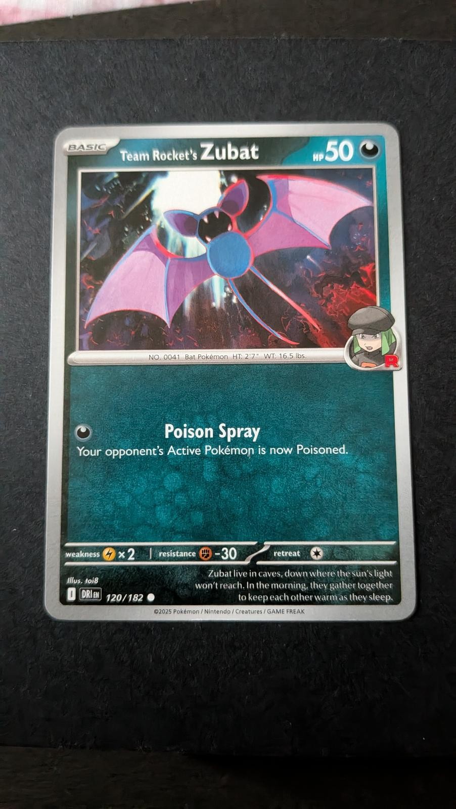 View 2 of Team Rocket's Zubat 120/182 Common Destined Rivals Pokemon Near Mint