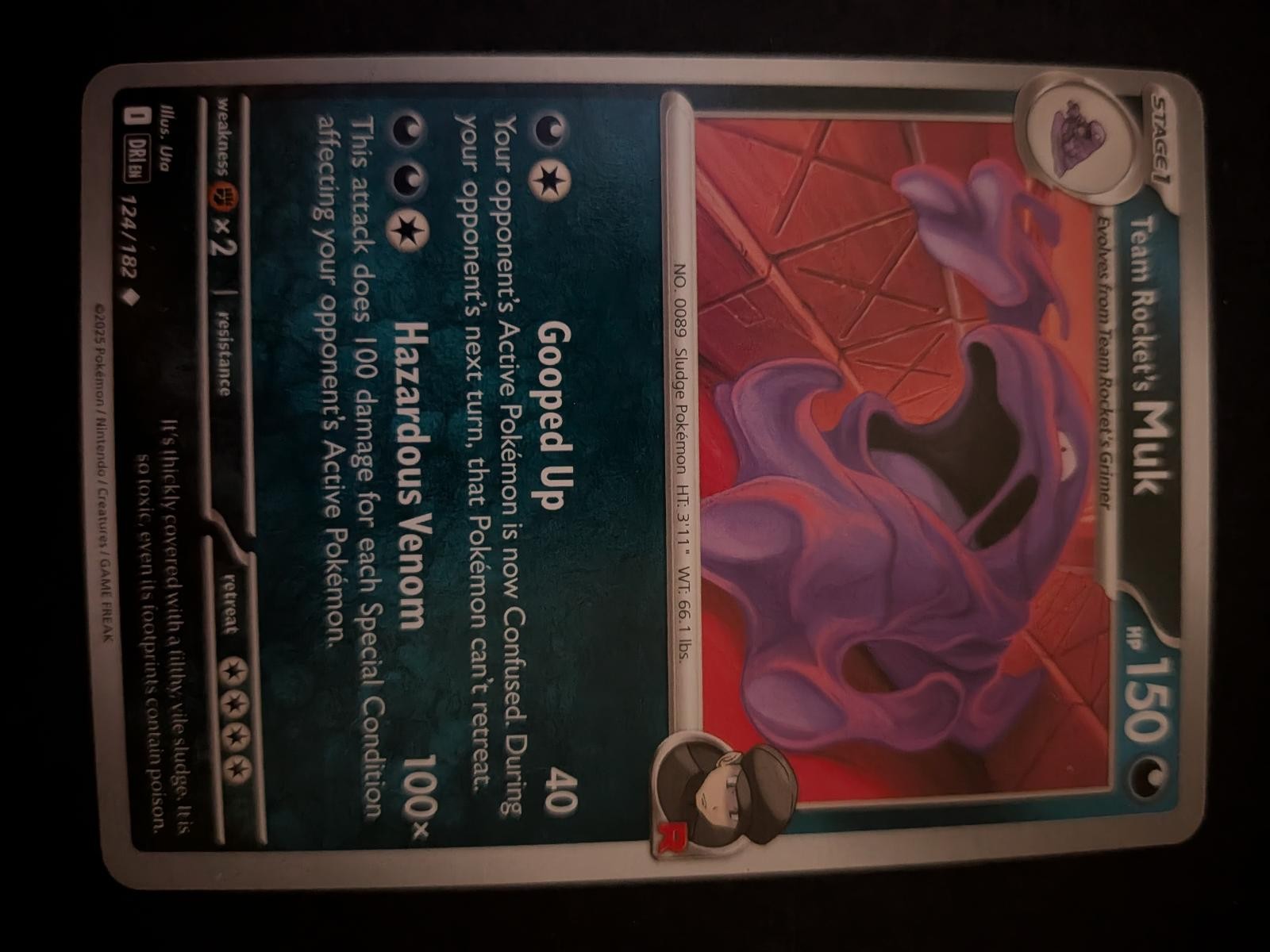 Team Rocket's Muk 124/182 Uncommon Destined Rivals Pokemon Near Mint