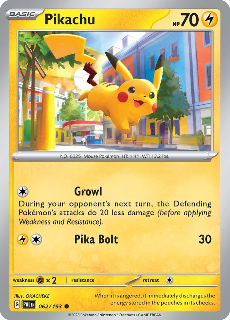 Pikachu 062/193 Common Paldea Evolved Pokemon Lightly Played