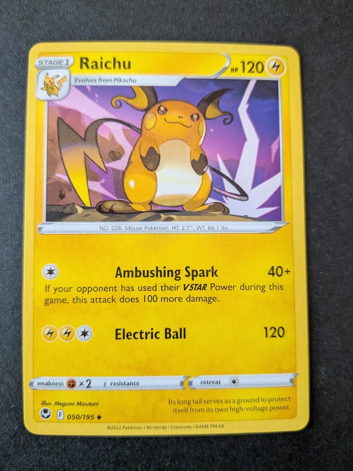 Raichu 050/195 Uncommon Silver Tempest Pokemon Lightly Played
