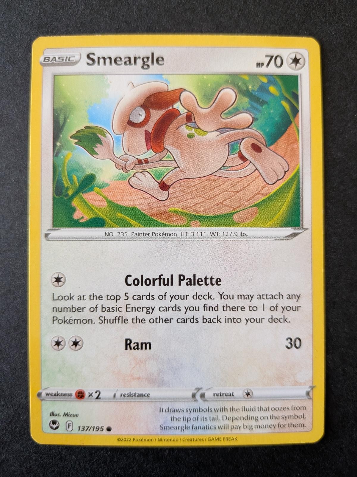 Smeargle 137/195 Common Silver Tempest Pokemon Lightly Played