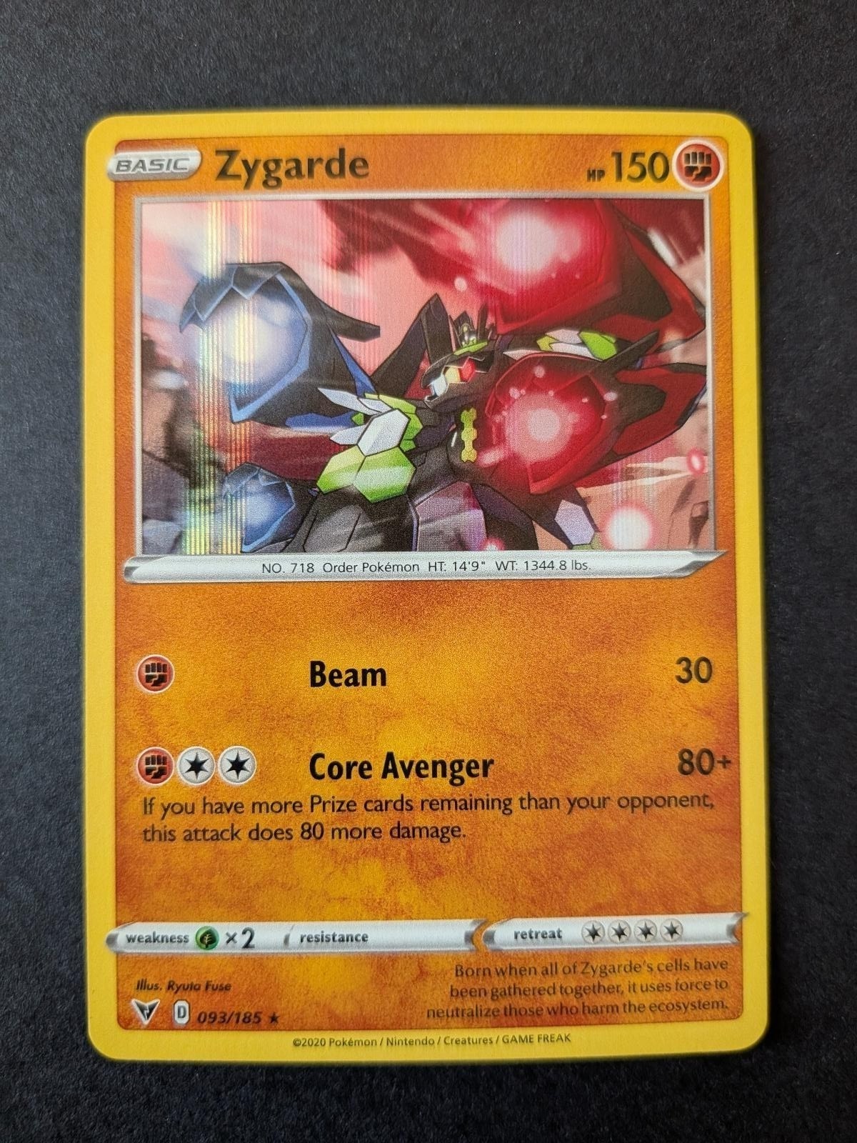 Zygarde 093/185 Holo Rare Vivid Voltage Pokemon Lightly Played