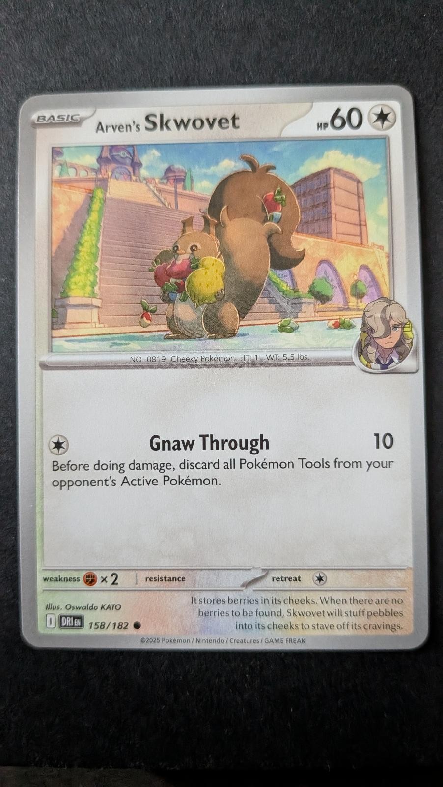 View 2 of Arven's Skwovet 158/182 Common Destined Rivals Pokemon Near Mint
