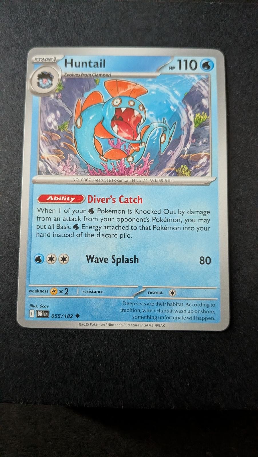 View 2 of Huntail 055/182 Uncommon Destined Rivals Pokemon Near Mint