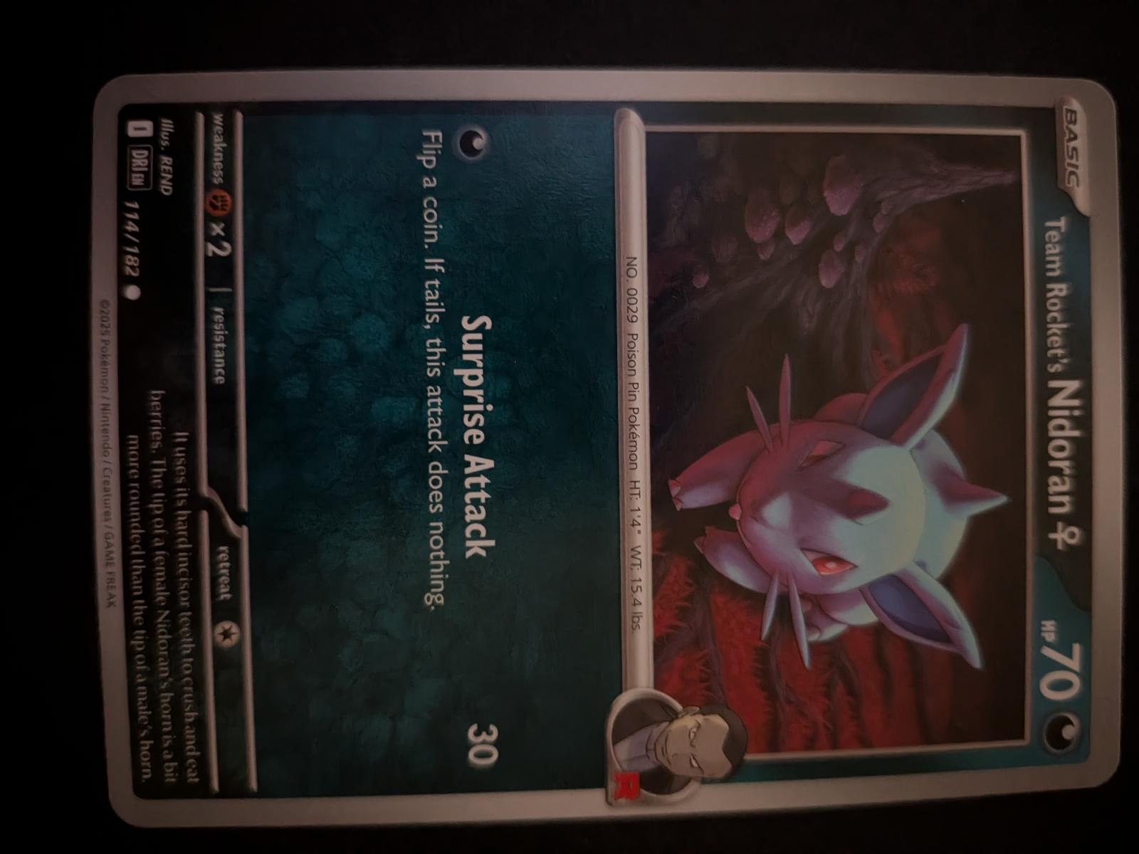 Team Rocket's NidoranF 114/182 Common Destined Rivals Pokemon Near Mint
