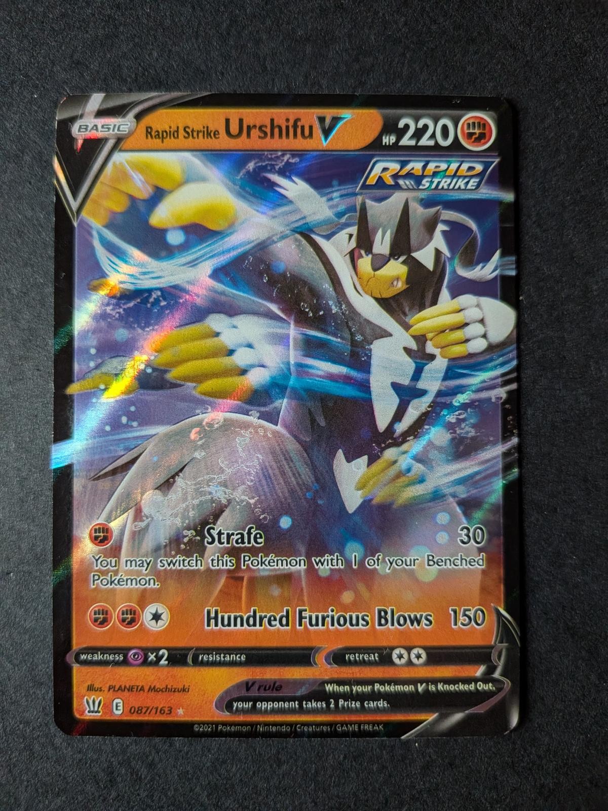 Rapid Strike Urshifu V 087/163 Holo V Rare Battle Styles Pokemon Lightly Played