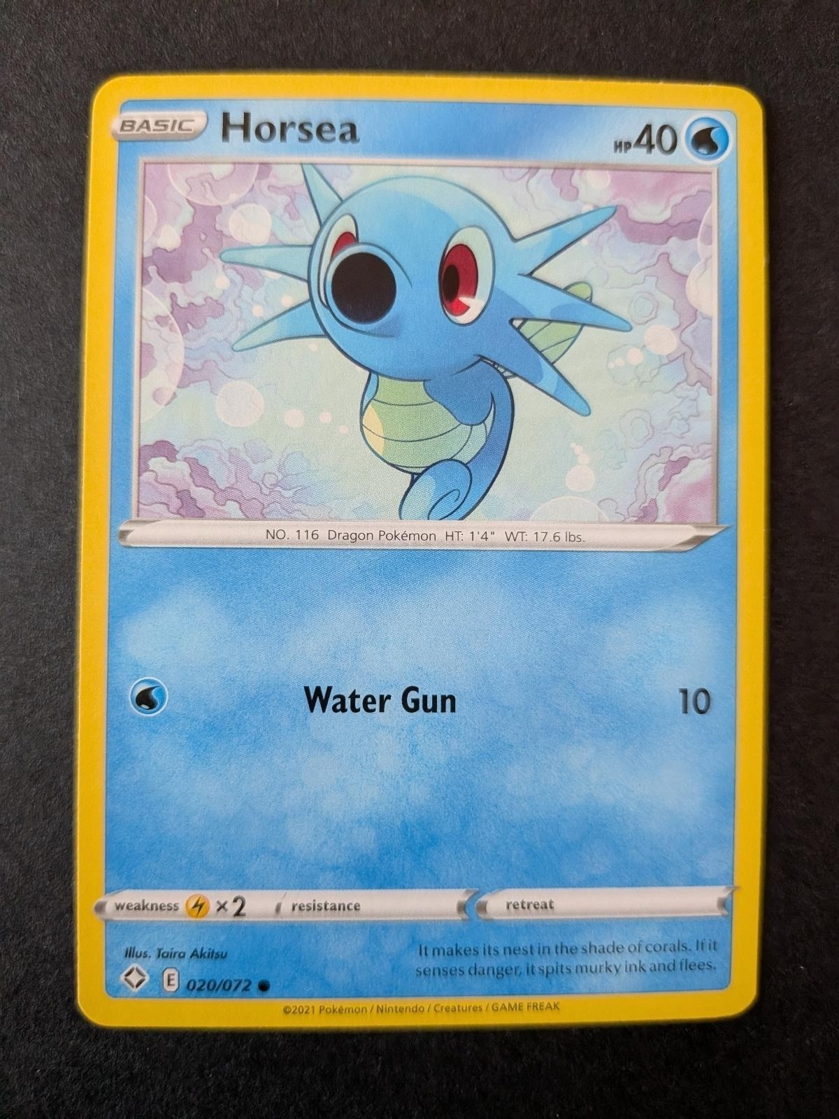 Horsea 020/072 Common Shining Fates Pokemon Lightly Played