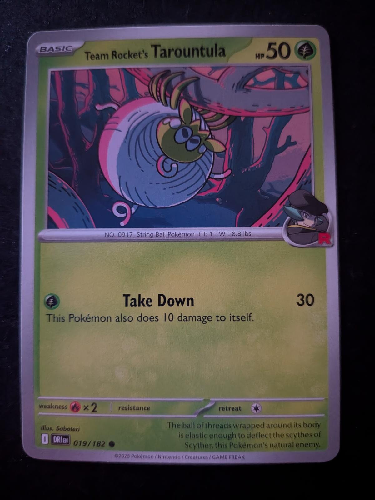Team Rocket's Tarountula 019/182 Common Destined Rivals Pokemon Near Mint