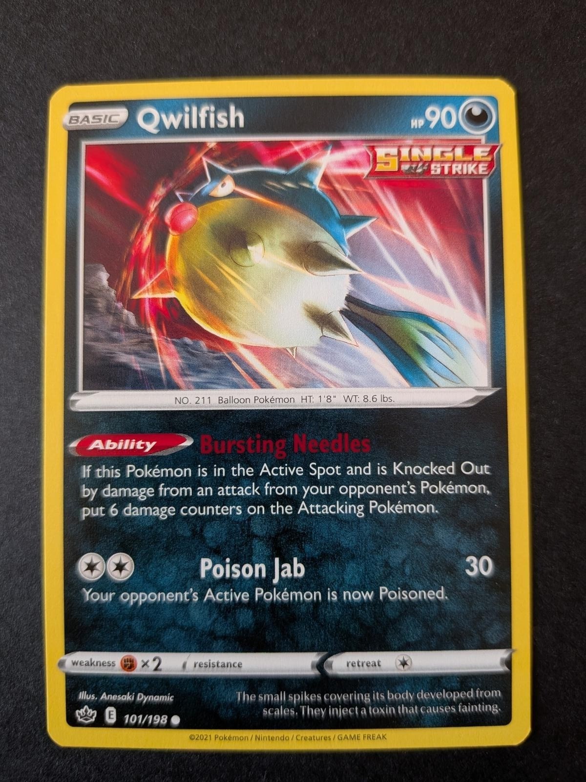 Qwilfish 101/198 Common Chilling Reign Pokemon Lightly Played