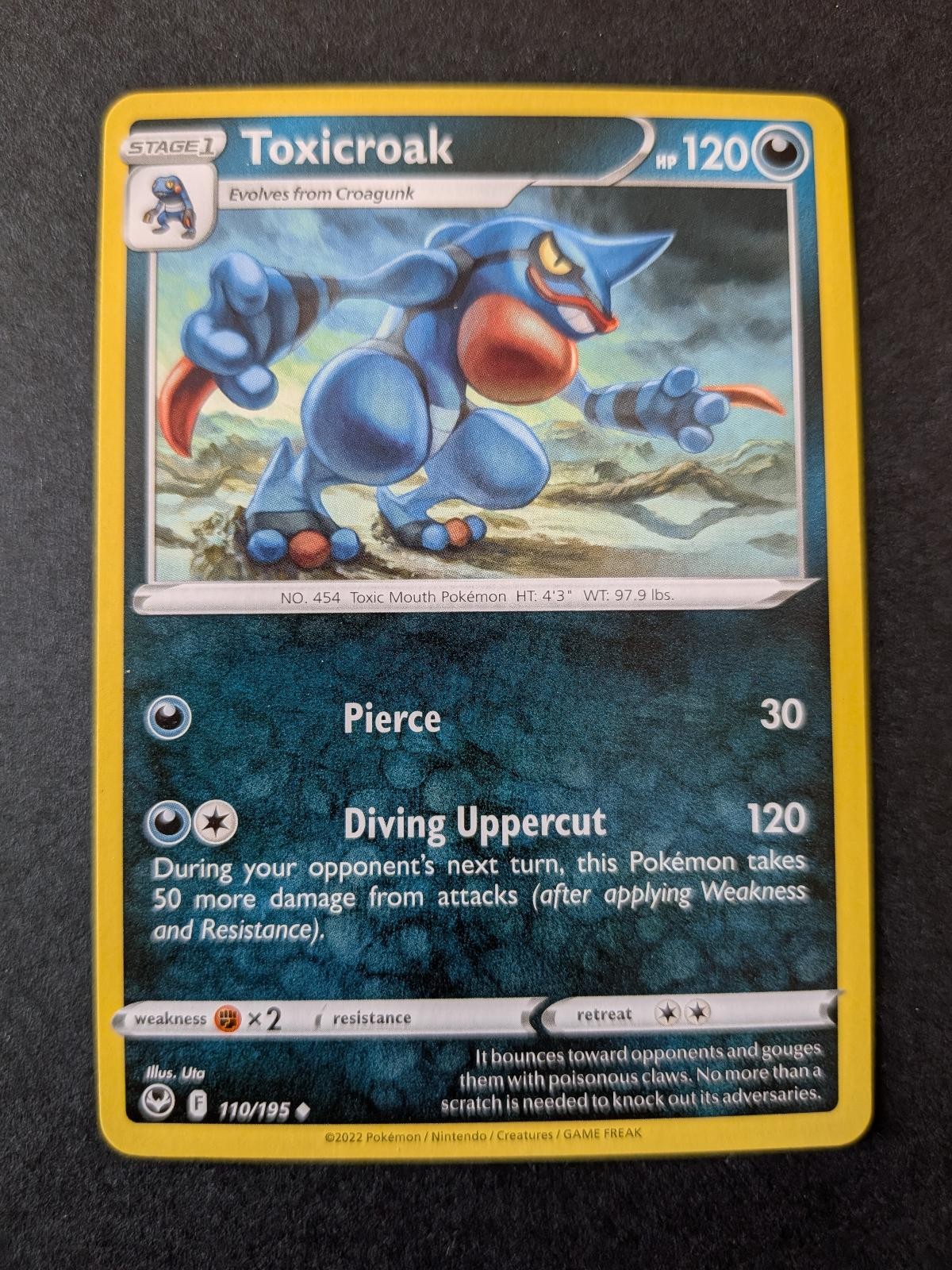 Toxicroak 110/195 Uncommon Silver Tempest Pokemon Lightly Played