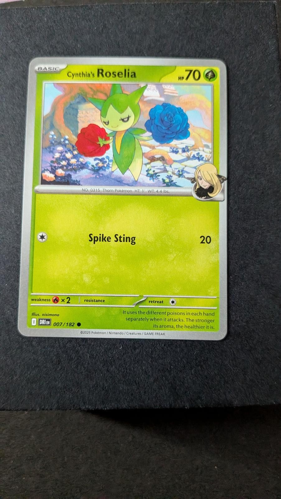 View 2 of Cynthia's Roselia 007/182 Common Destined Rivals Pokemon Near Mint