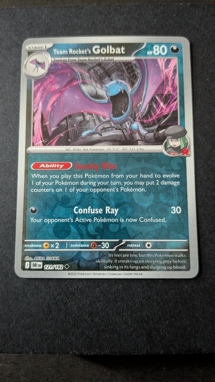 Team Rocket's Golbat 121/182 Uncommon Destined Rivals Pokemon Near Mint