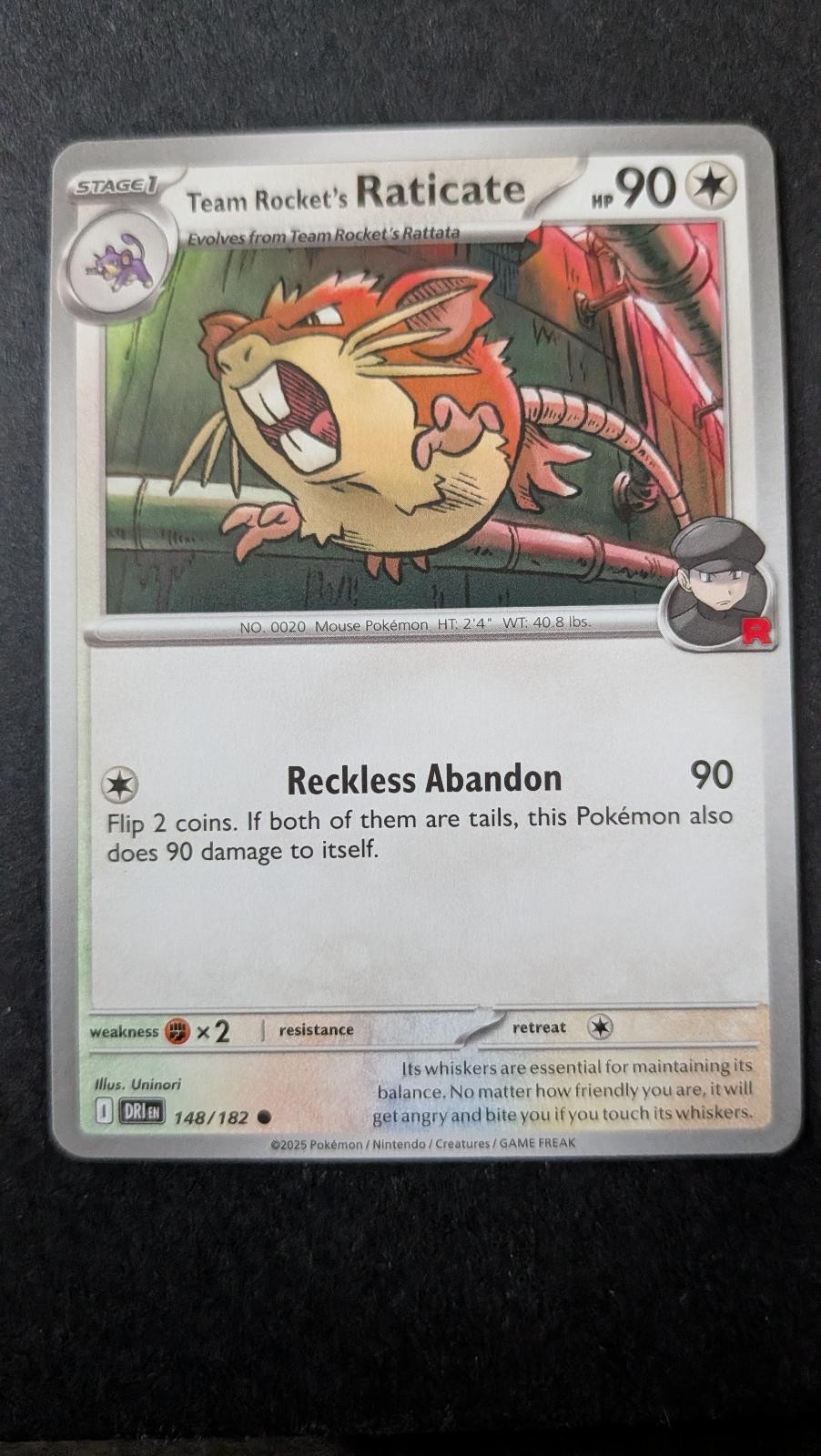 Team Rocket's Raticate 148/182 Common Destined Rivals Pokemon Near Mint