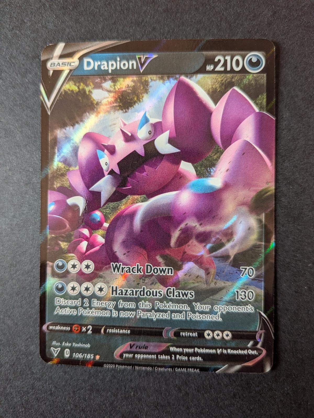 Drapion V 106/185 Holo V Rare Vivid Voltage Pokemon