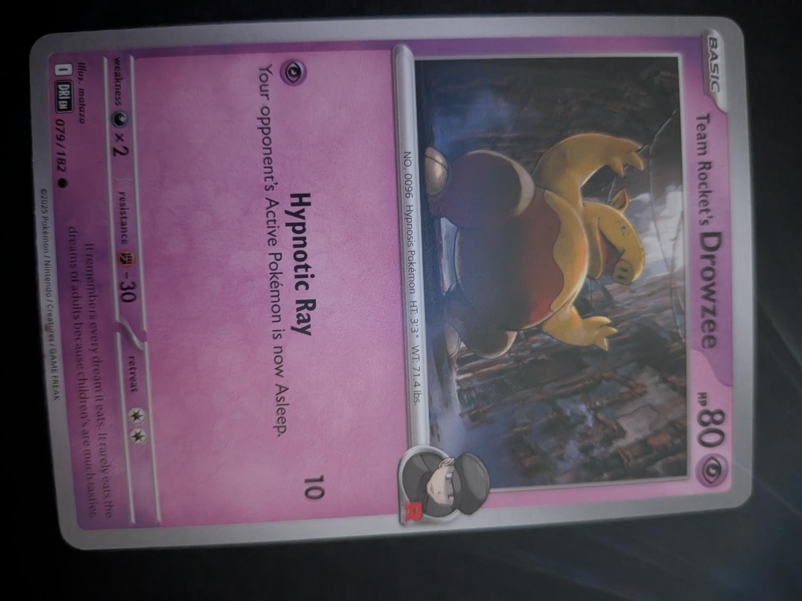 Team Rocket's Drowzee 079/182