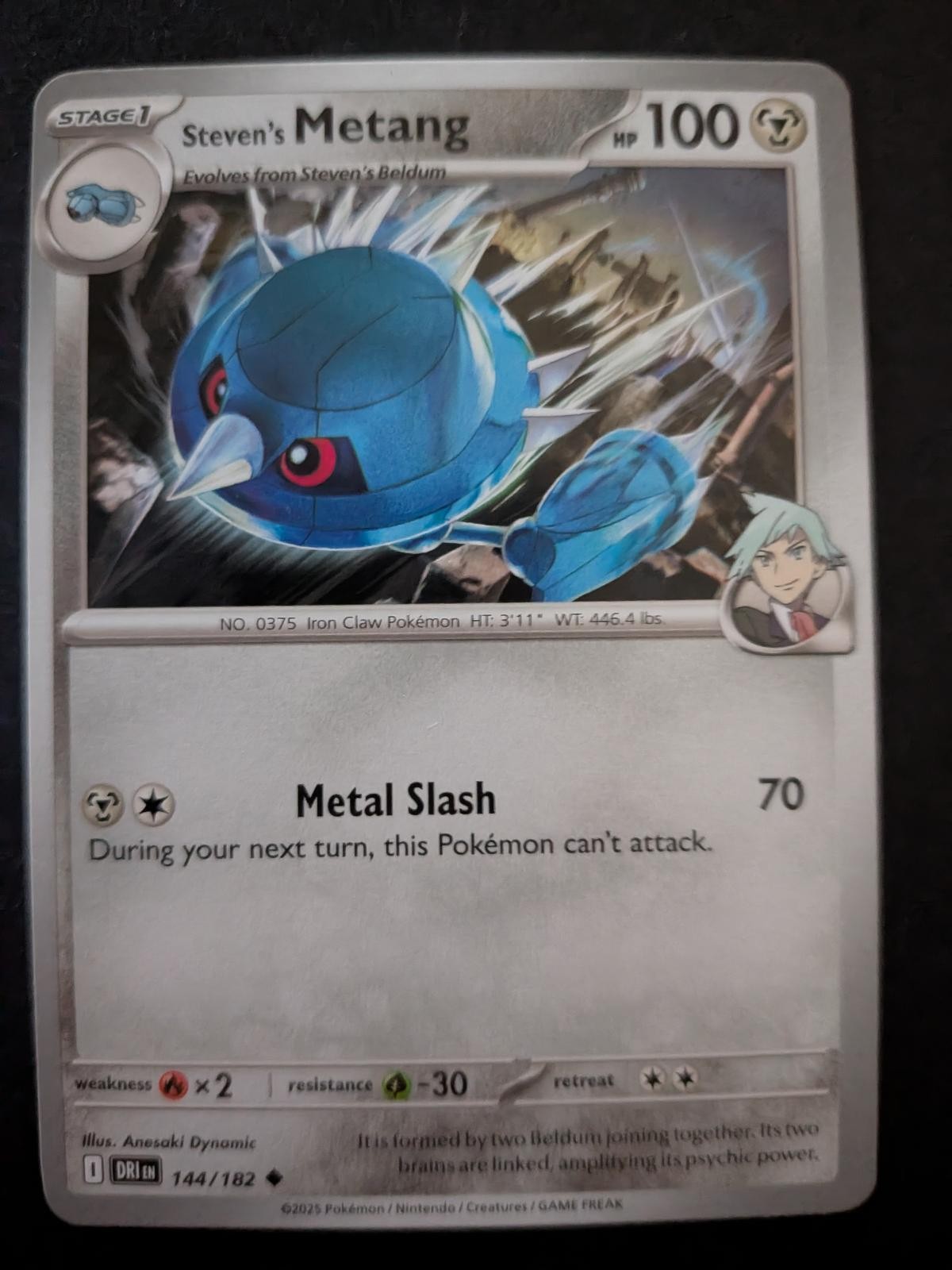 Steven's Metang 144/182 Uncommon Destined Rivals Pokemon Near Mint