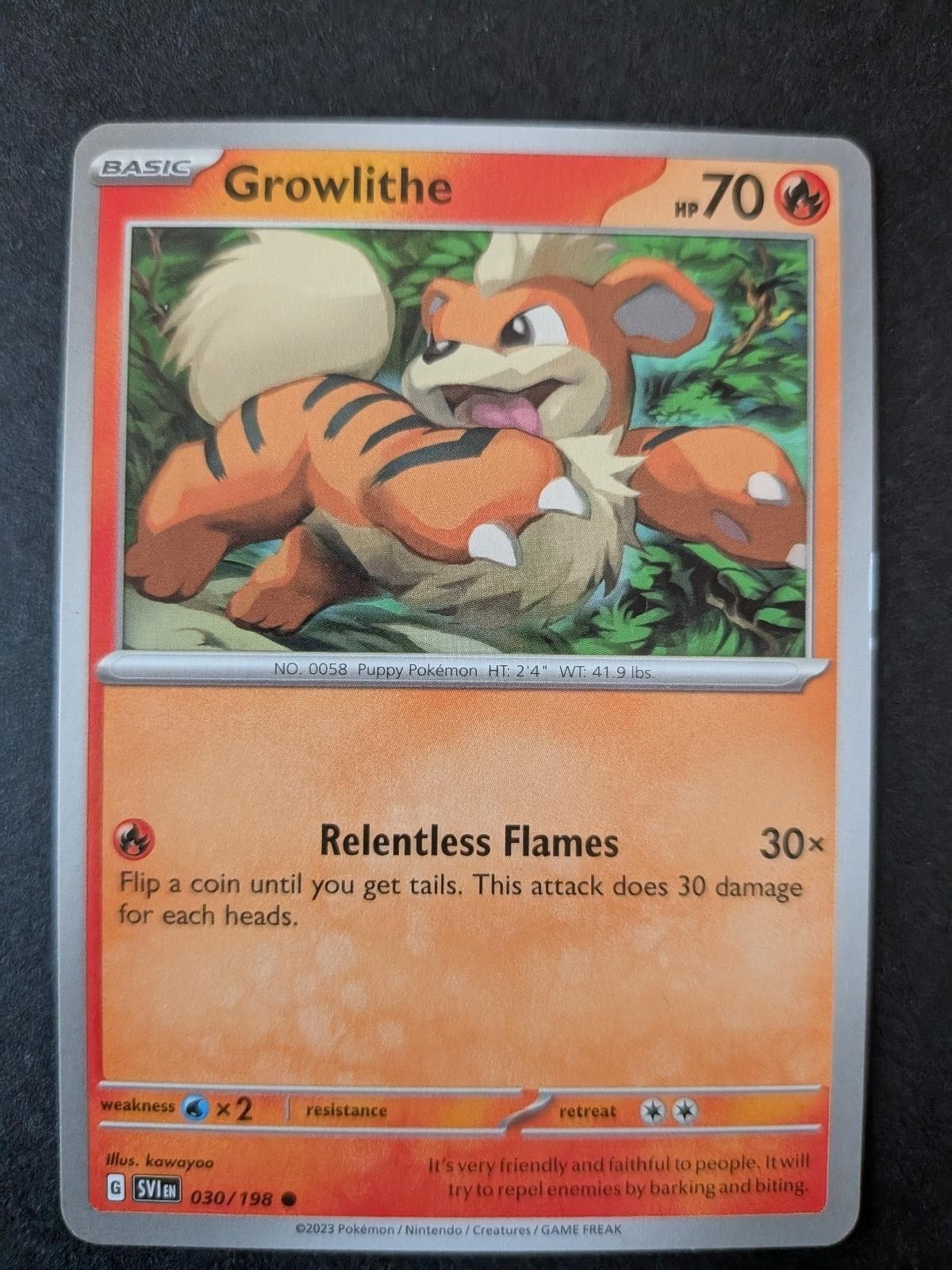 Growlithe 030/198 Common Scarlet & Violet Pokemon Lightly Played