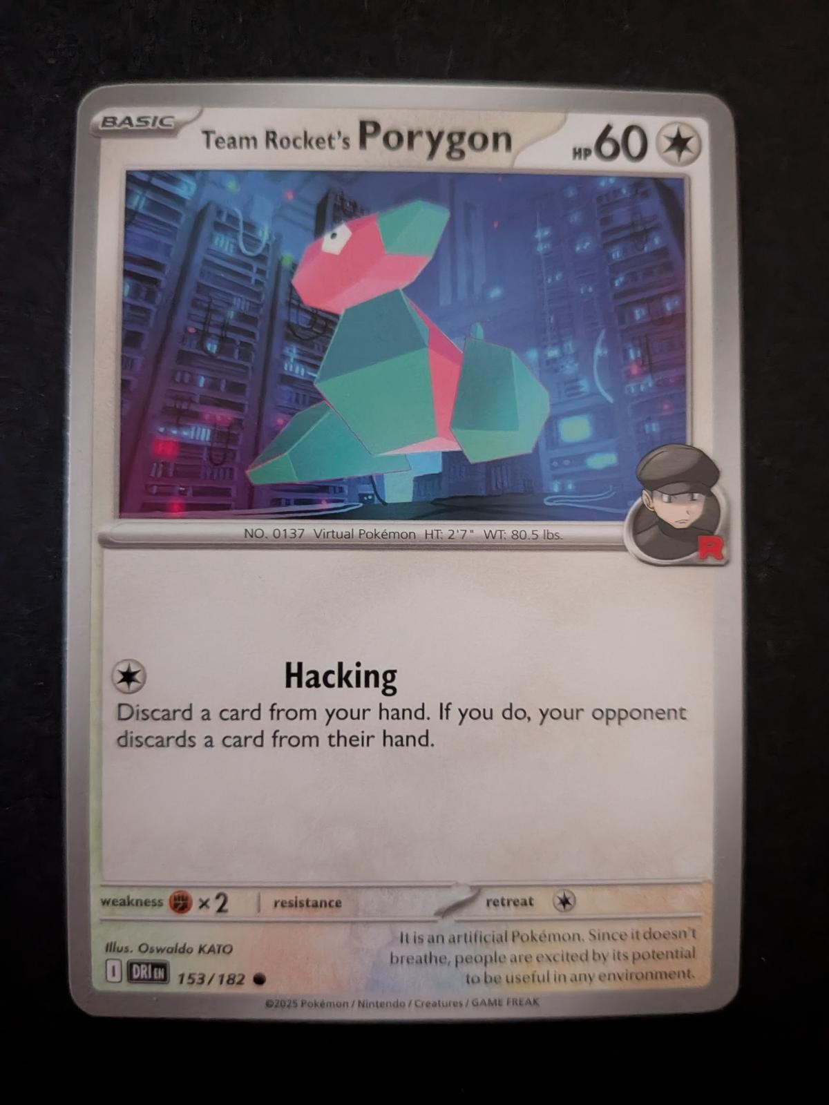 Team Rocket's Porygon 153/182 Common Destined Rivals Pokemon Near Mint